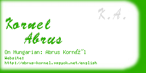 kornel abrus business card